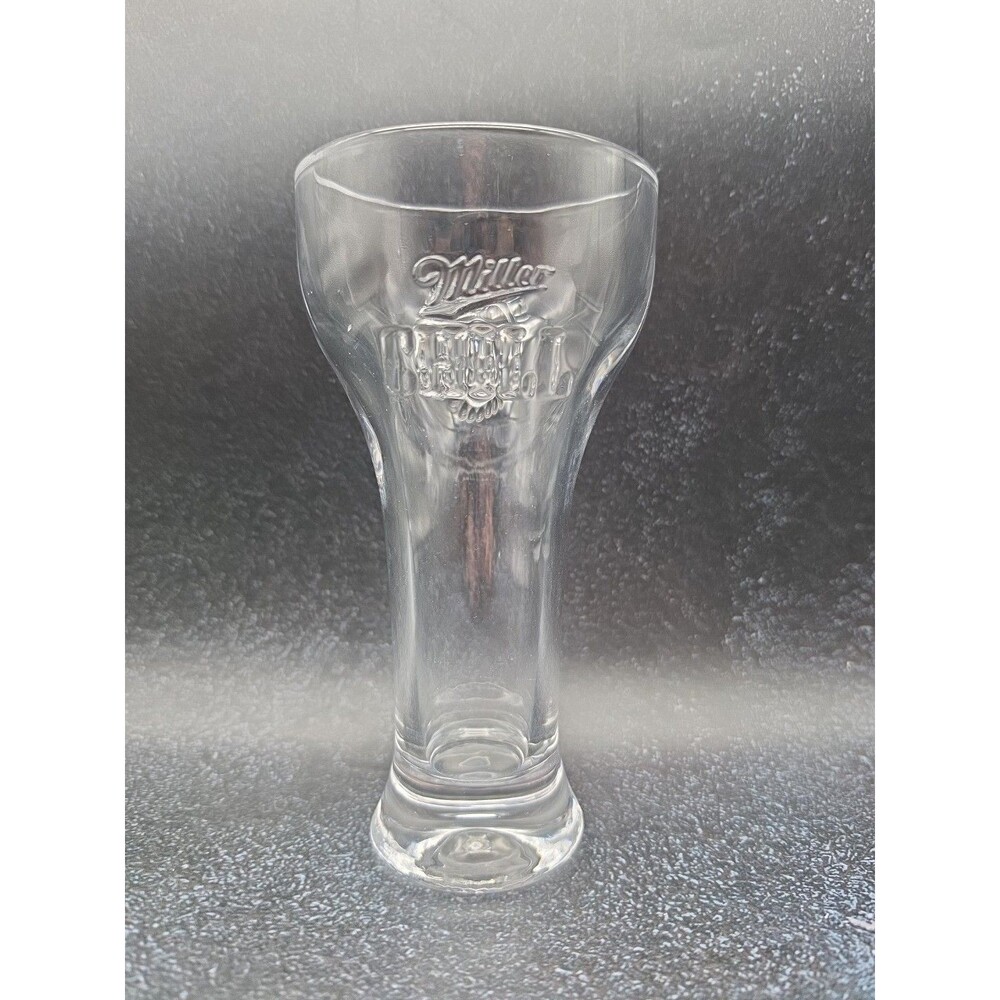 Miller Chill Beer Glass heavy duty 7.5" tall holds 12 oz Thunderbird Logo NEW